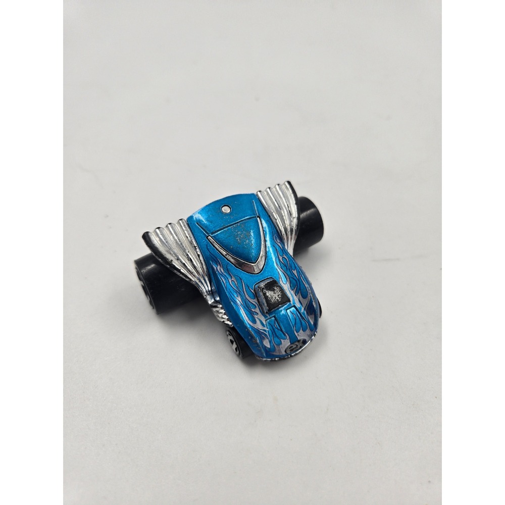 Hot Wheels Exhausted 2004 Blue Silver Flame Diecast Car Toy Vehicle